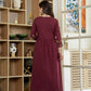 Maroon Wildflower Embroidered Anarkali Suit Set