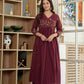 Maroon Wildflower Embroidered Anarkali Suit Set
