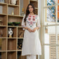 White Cotton Kurta Set with Colorful Embroidery