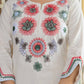 White Cotton Kurta Set with Colorful Embroidery