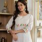 Ivory Meadow Embroidered Cotton Kurta Set