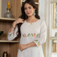 Ivory Meadow Embroidered Cotton Kurta Set