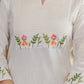 Ivory Meadow Embroidered Cotton Kurta Set