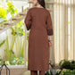 Earthy Charm Embroidered Brown Kurta Set with Dupatta