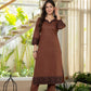 Earthy Charm Embroidered Brown Kurta Set with Dupatta