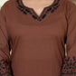 Earthy Charm Embroidered Brown Kurta Set with Dupatta