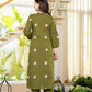 Olive Green Gaja Embroidered Anarkali Set