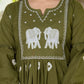 Olive Green Gaja Embroidered Anarkali Set