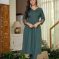 Forest Green A-line Kurta & Pant Set