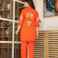 Orange Bloom Embroidered Co-ord Set