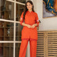 Orange Bloom Embroidered Co-ord Set