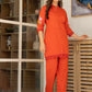 Orange Bloom Embroidered Co-ord Set
