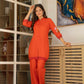 Orange Bloom Embroidered Co-ord Set