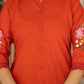 Orange Bloom Embroidered Co-ord Set