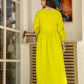 Lime Green Floral Embroidered Anarkali Set