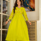 Lime Green Floral Embroidered Anarkali Set