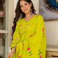 Lime Green Floral Embroidered Anarkali Set