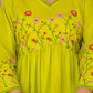 Lime Green Floral Embroidered Anarkali Set